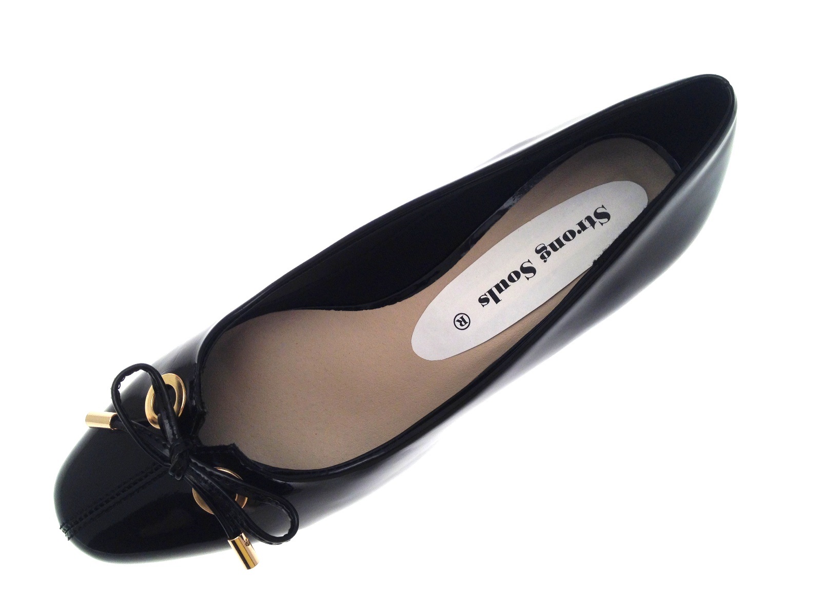 Womens Patent Low Block Heels Wide Fit Comfort Court Shoes Ladies Size